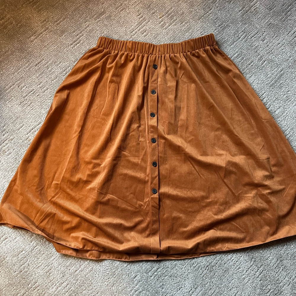 SHEIN Corduroy Skirt - burnt orange